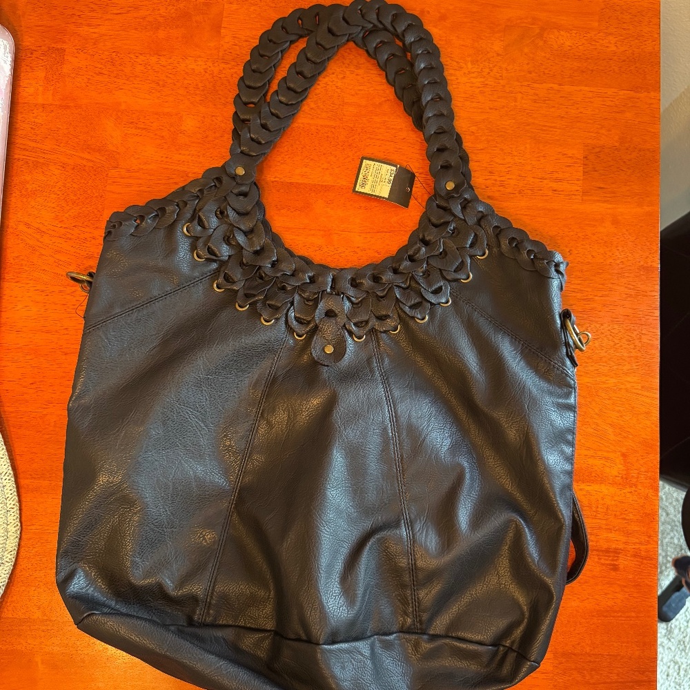 New Mossimo Black Handbag with Optional Crossbody Strap